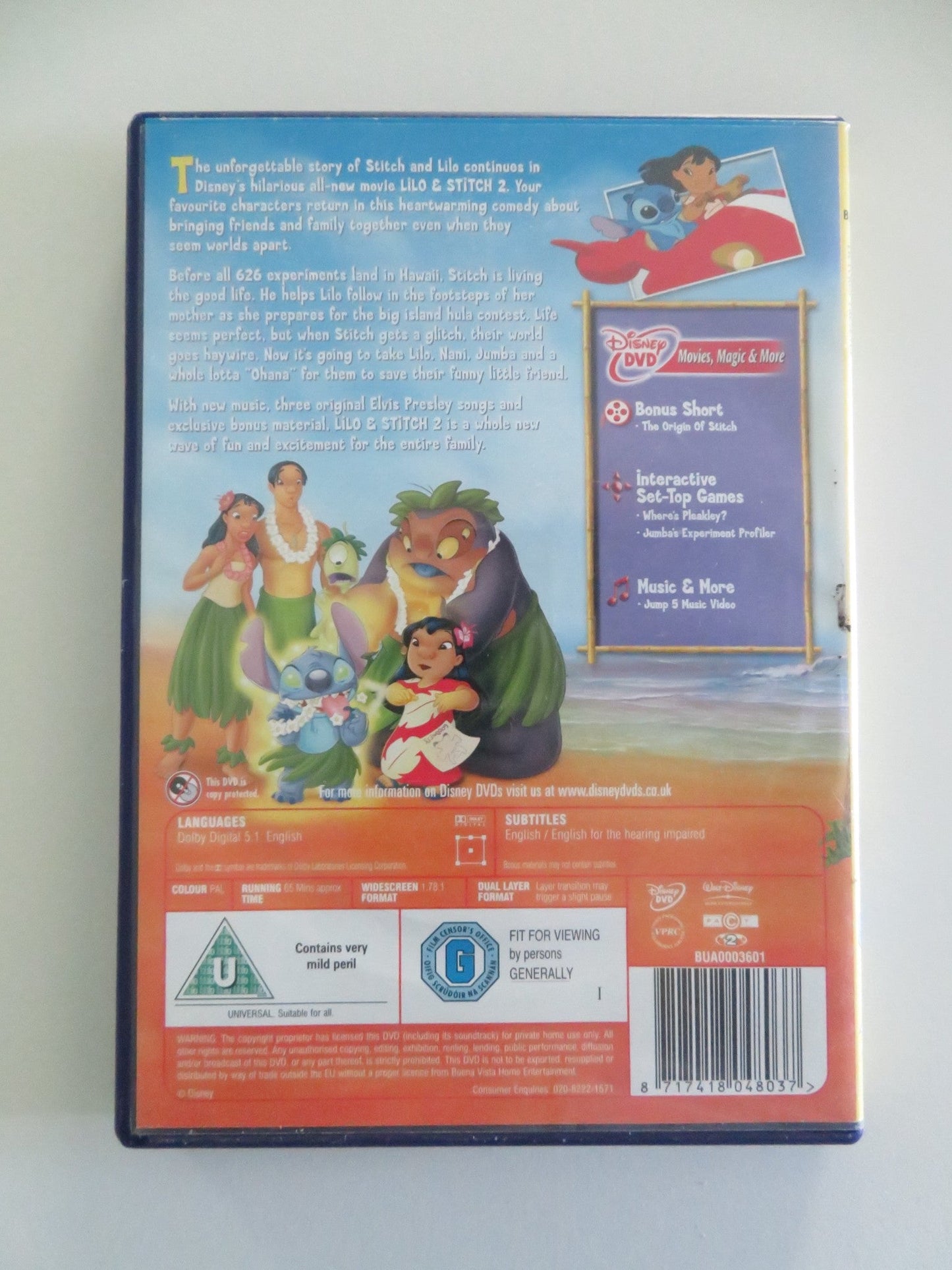 LILO & STITCH 2 : STITCH HAS A GLITCH (DVD) DISNEY DAKOTA FANNING 2005 REGION 2 Movie posters
