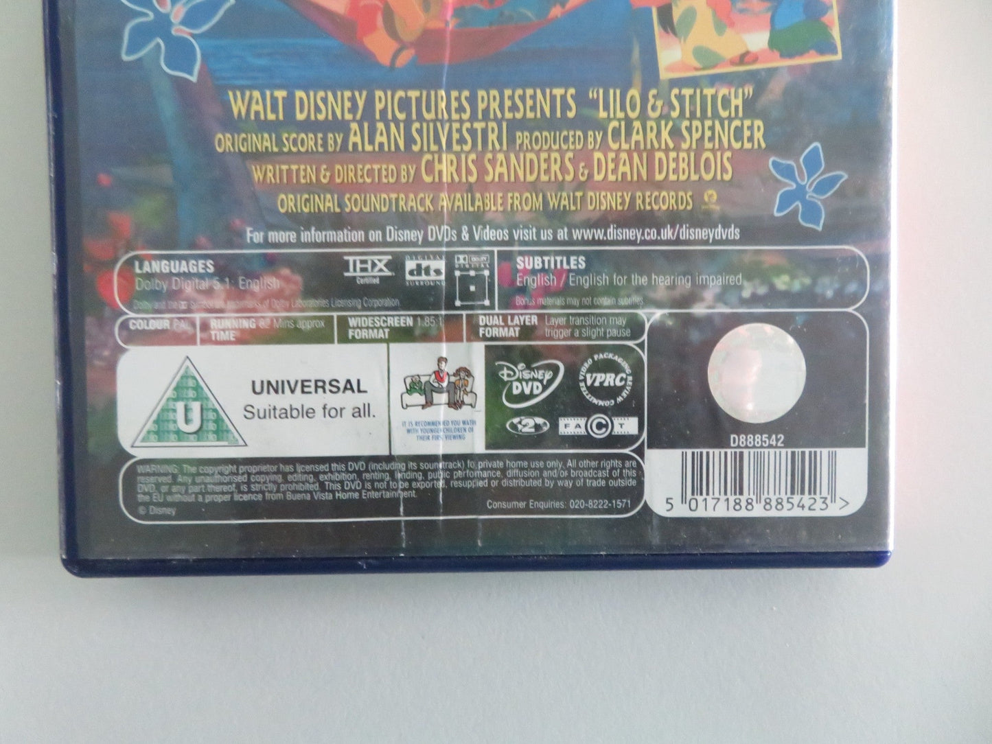 LILO & STITCH (DVD) DISNEY CHRIS SANDERS DAVEIGH CHASE 2002 REGION 2 Movie posters