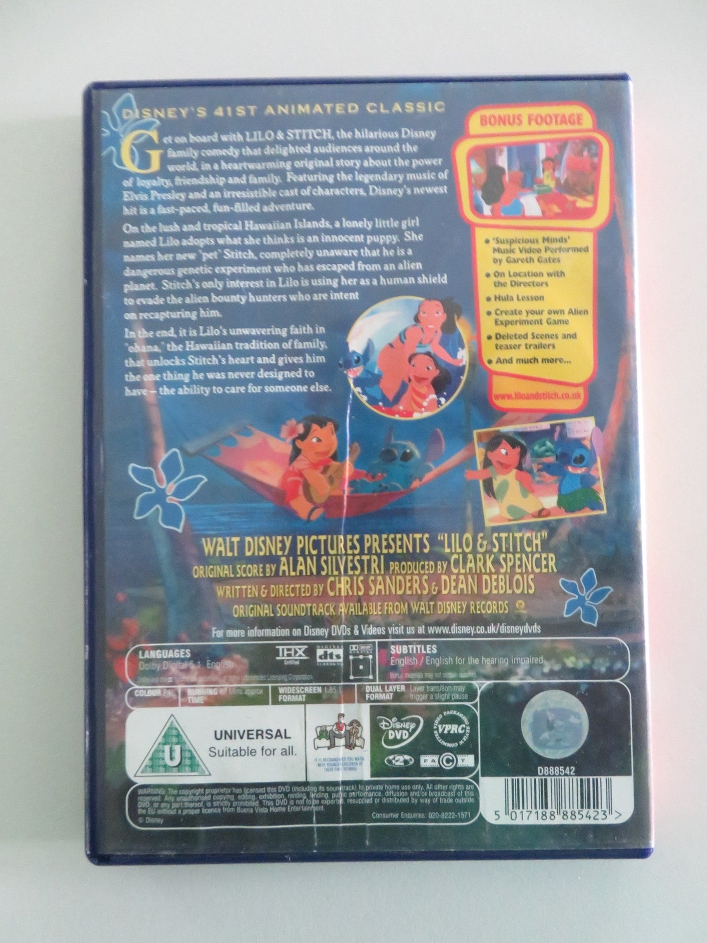LILO & STITCH (DVD) DISNEY CHRIS SANDERS DAVEIGH CHASE 2002 REGION 2 Movie posters