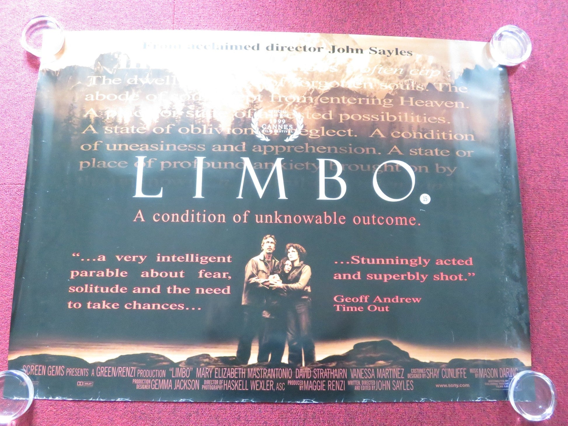 LIMBO UK QUAD ROLLED POSTER MICHAEL LASKIN LEO BURMESTER 1999 Rendezvous Cinema Movie posters