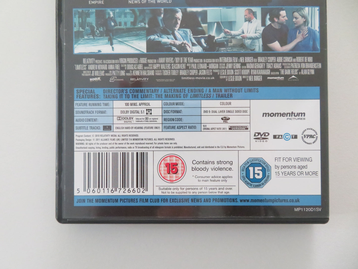 Limitless (DVD) Bradley Cooper Anna Friel Robert De Niro 2011 Region 2 Movie posters