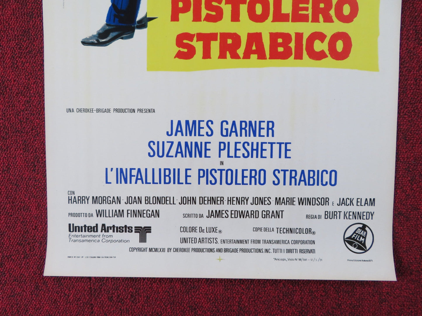 L'INFALLIBILE PISTOLERO STRABICO ITALIAN LOCANDINA POSTER JAMES GARNER 1971 Rendezvous Cinema Movie posters
