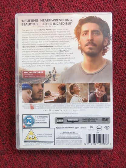 LION (DVD) DEV PATEL ROONEY MARA 2016 REGION 2 Rendezvous Cinema Movie posters