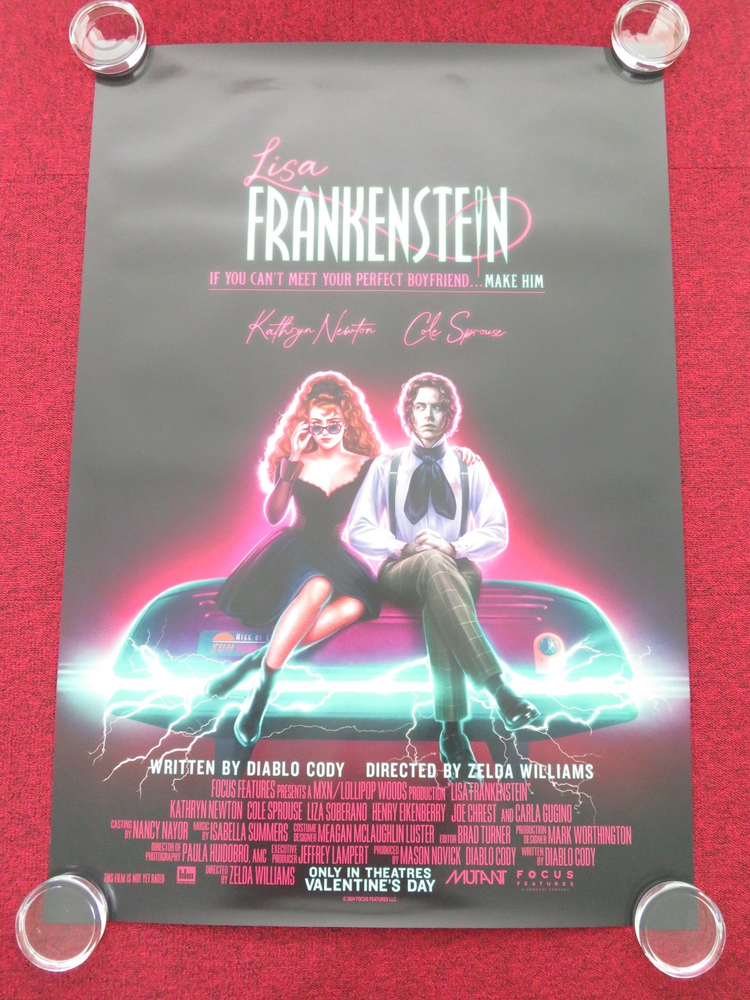 Lisa Frankenstein US One Sheet Rolled Poster Kathryn Newton Joshua Montes 2024 Movie posters