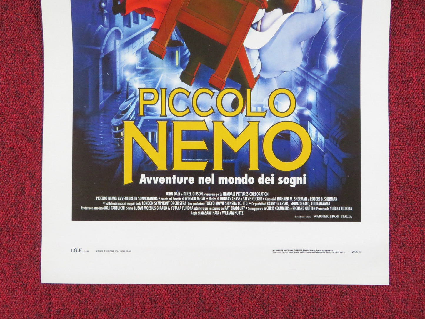 LITTLE NEMO: ADVENTURES IN SLUMBERLAND ITALIAN LOCANDINA POSTER 1989 Rendezvous Cinema Movie posters