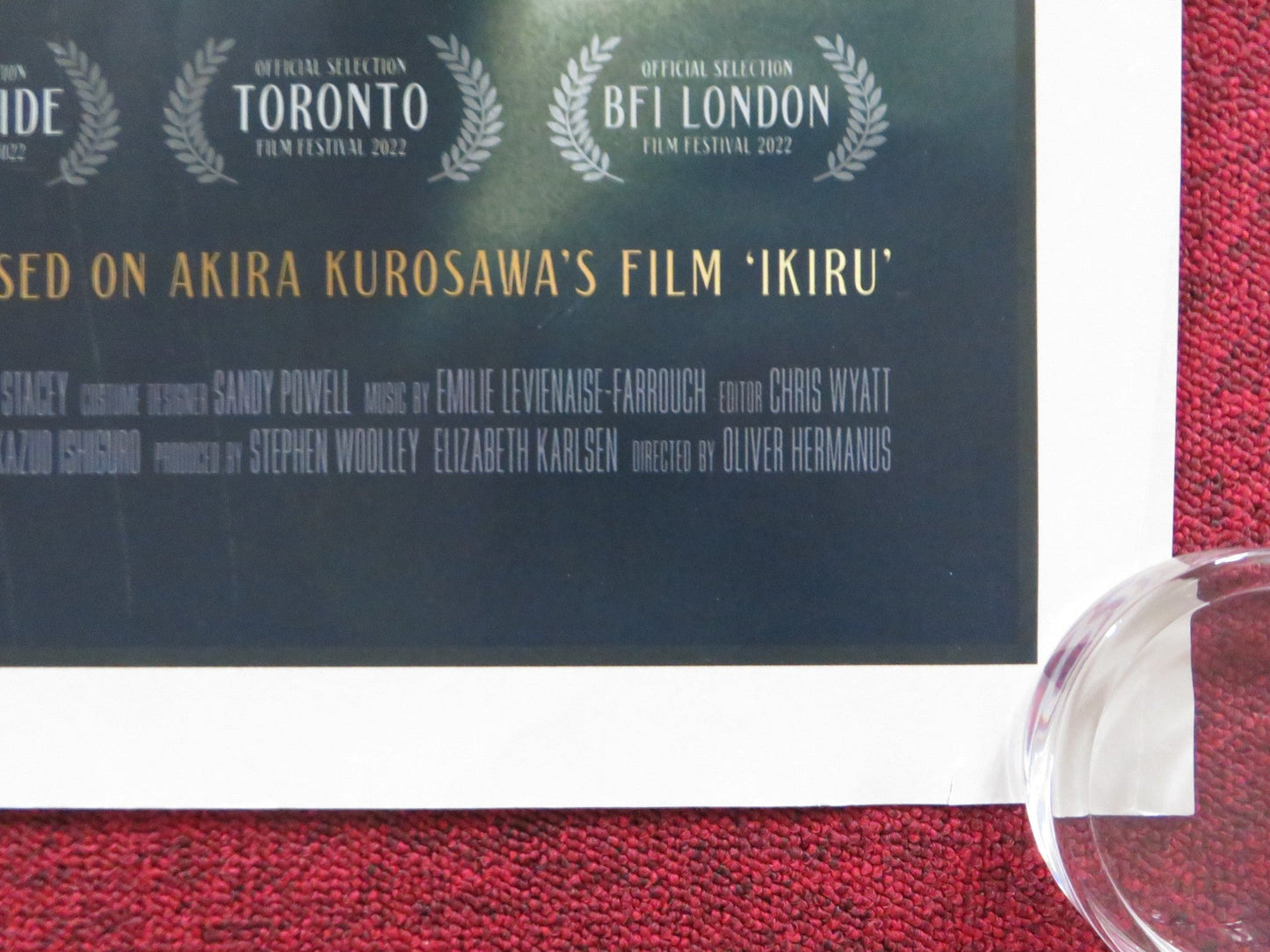 LIVING UK QUAD ROLLED POSTER BILL NIGHY ALEX SHARP 2022 Rendezvous Cinema Movie posters