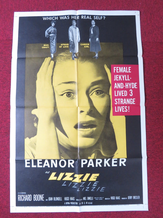 LIZZIE FOLDED US ONE SHEET POSTER ELEANOR PARKER RICHARD BOONE 1957 Rendezvous Cinema Movie posters
