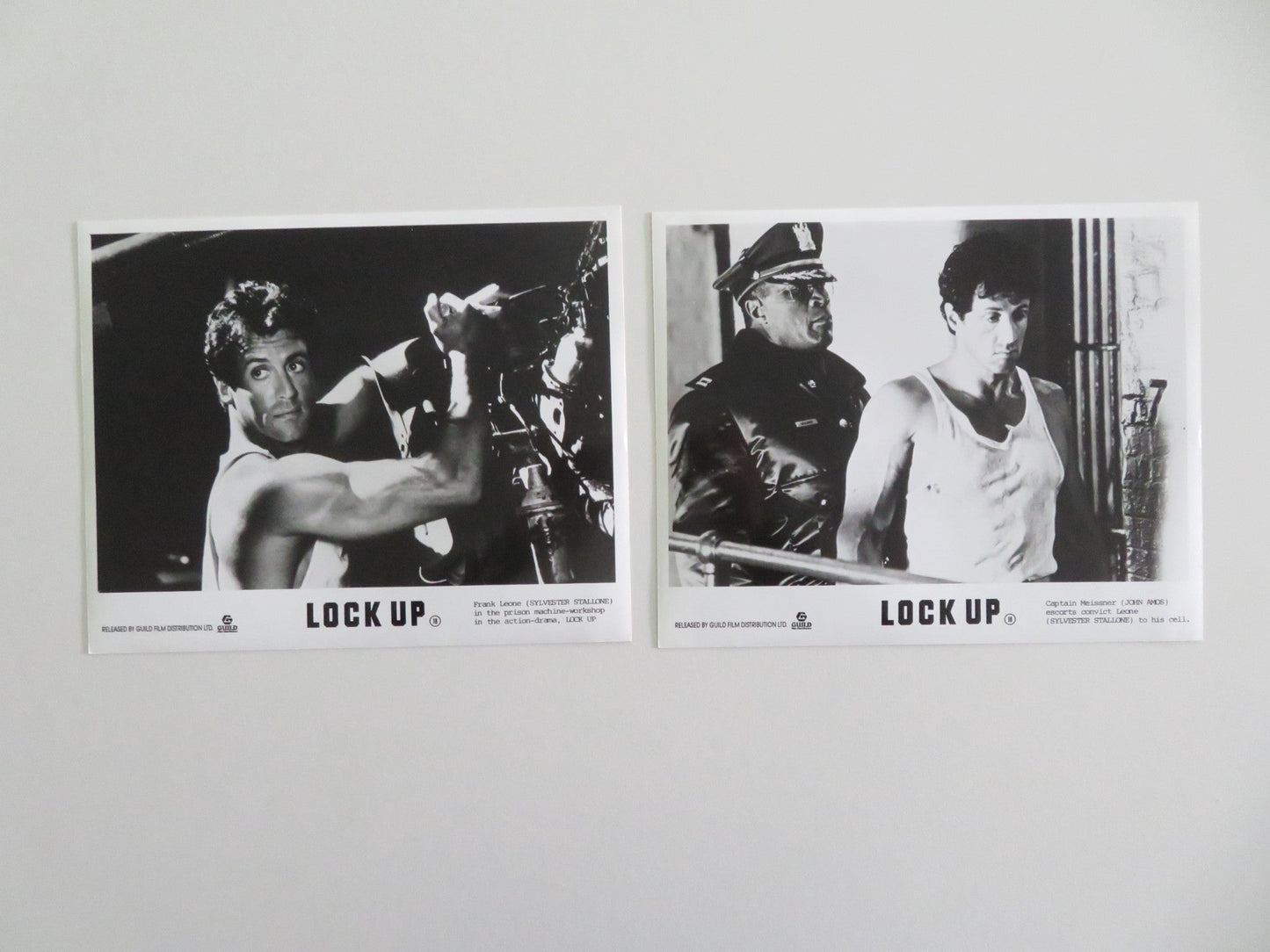 LOCK UP MOVIE STILL PHOTO LOT OF 2 SYLVESTER STALLONE JOHN AMOS 1989 Movie posters