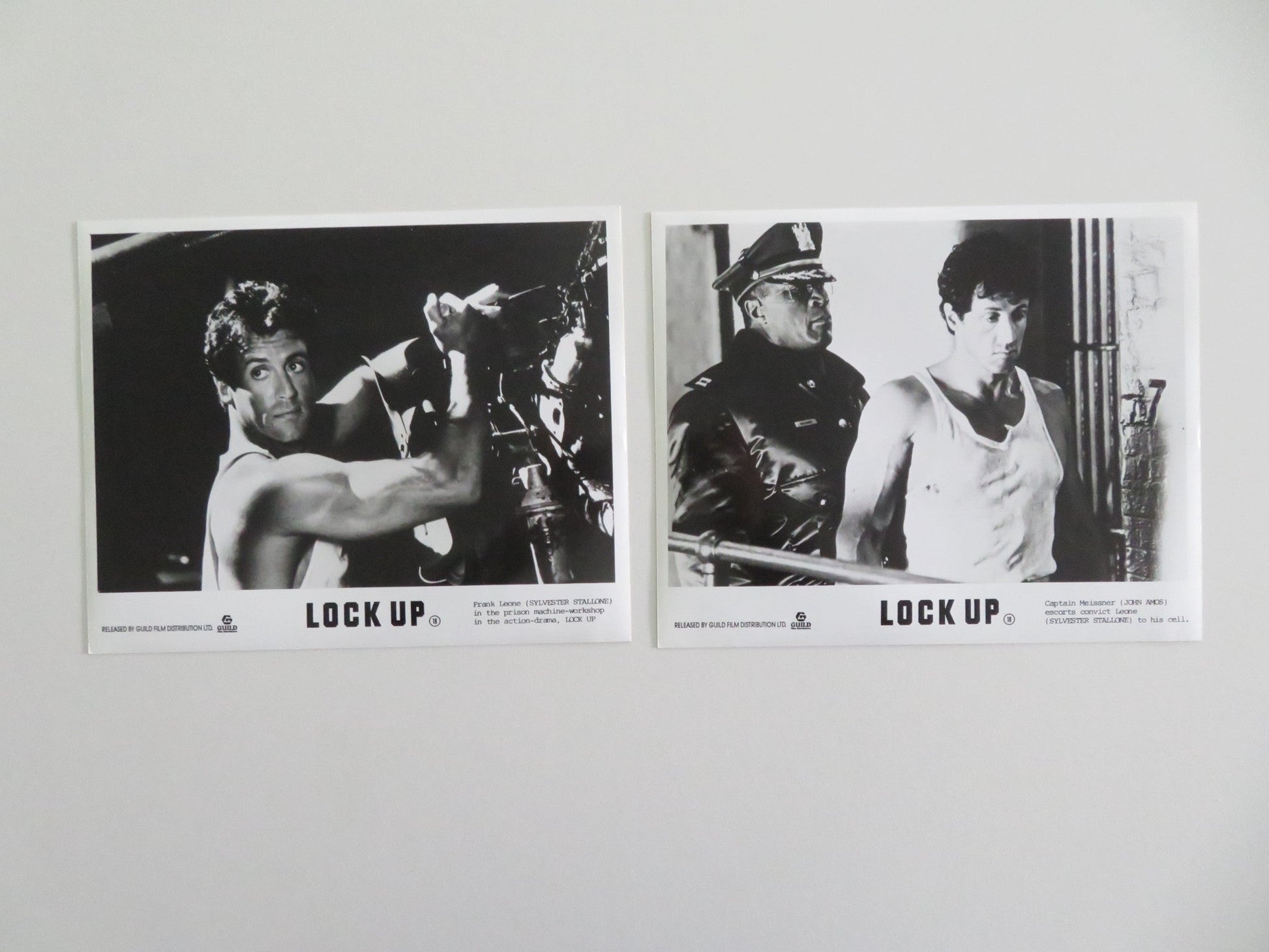 LOCK UP MOVIE STILL PHOTO LOT OF 2 SYLVESTER STALLONE JOHN AMOS 1989 Movie posters