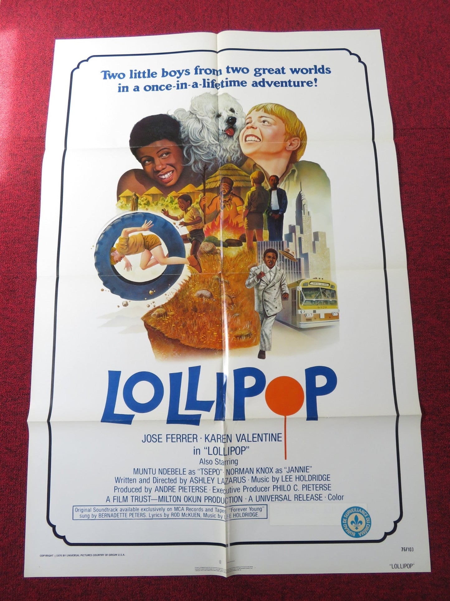 LOLLIPOP / FOREVER YOUNG, FOREVER FREE FOLDED US ONE SHEET POSTER J. FERRER 1976 Rendezvous Cinema Movie posters