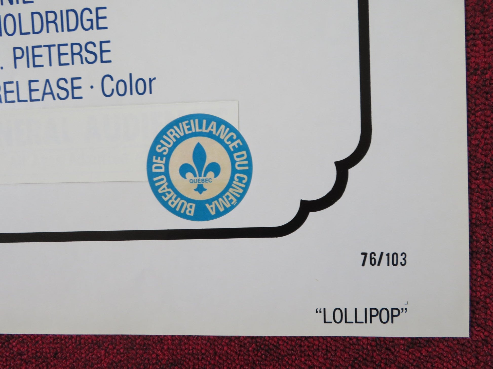 LOLLIPOP / FOREVER YOUNG, FOREVER FREE FOLDED US ONE SHEET POSTER J. FERRER 1976 Rendezvous Cinema Movie posters