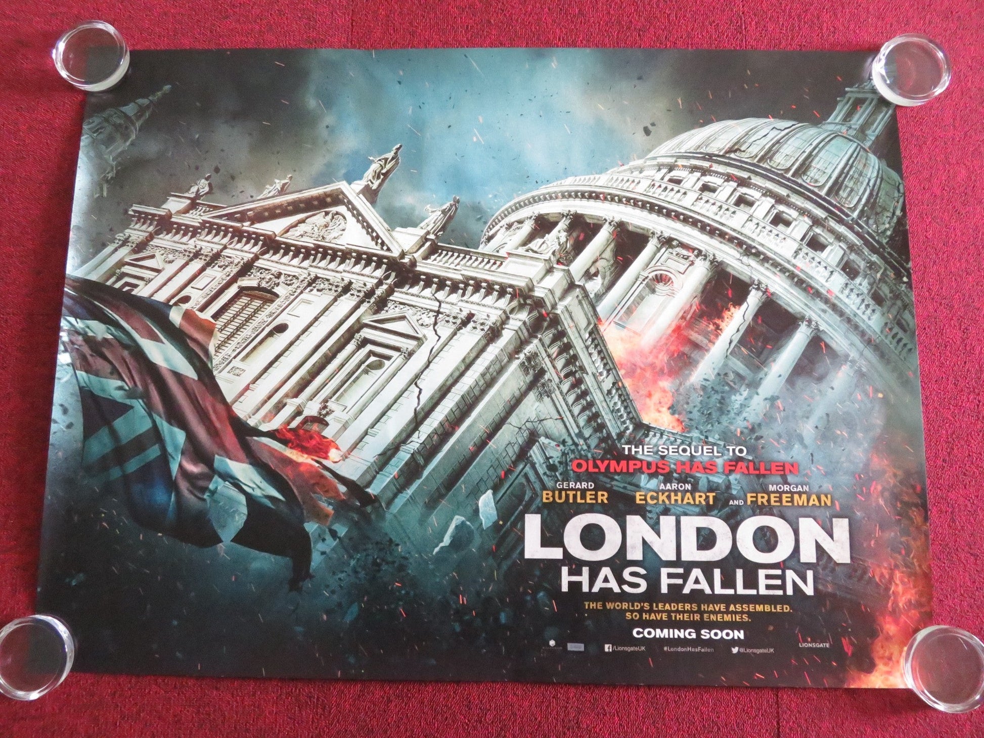 LONDON HAS FALLEN - B UK QUAD ROLLED POSTER GERARD BUTLER AARON ECKHART 2016 Movie posters