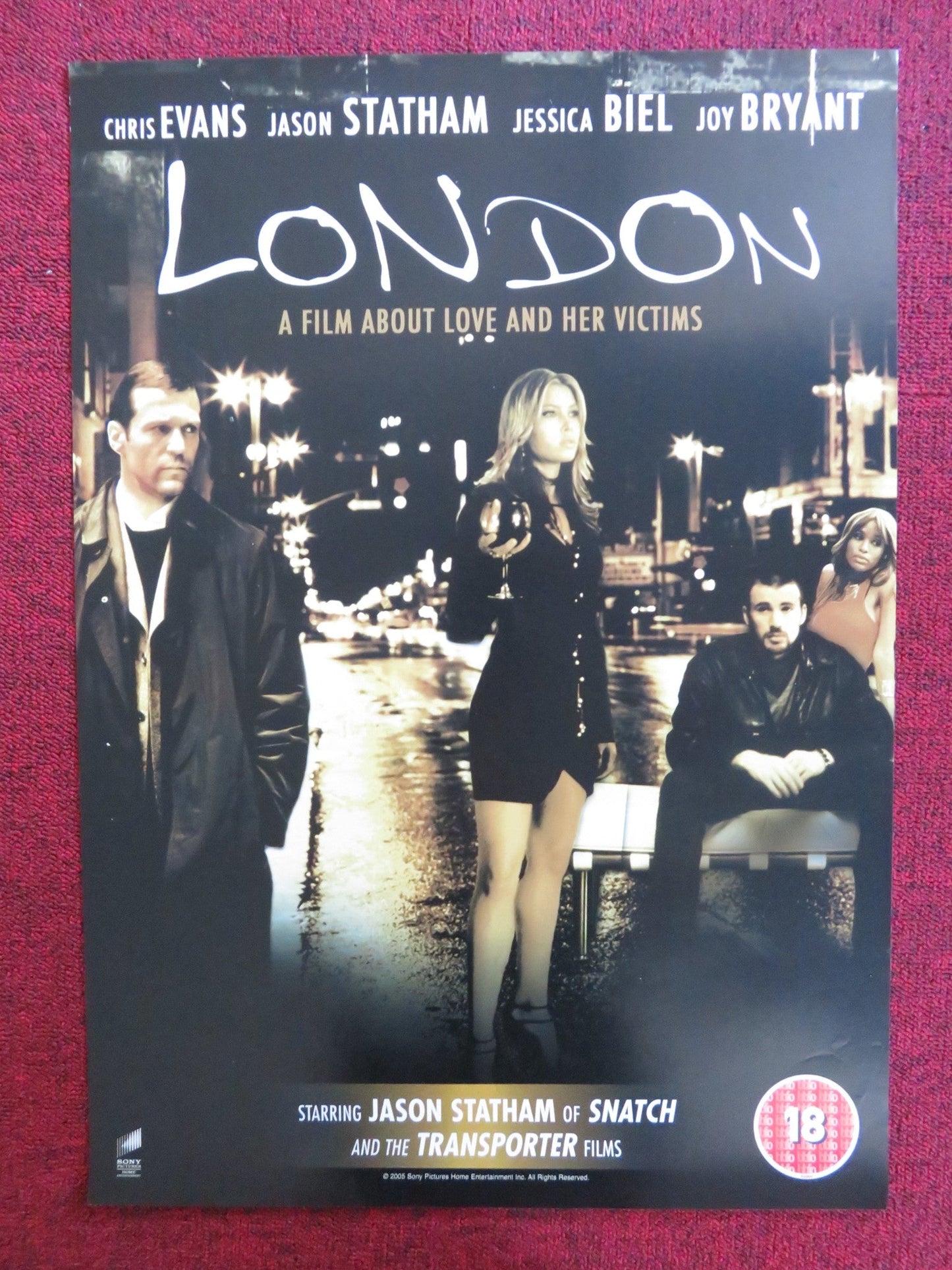 LONDON VHS VIDEO POSTER JASON STATHAM JESSICA BIEL 2005 Rendezvous Cinema Movie posters
