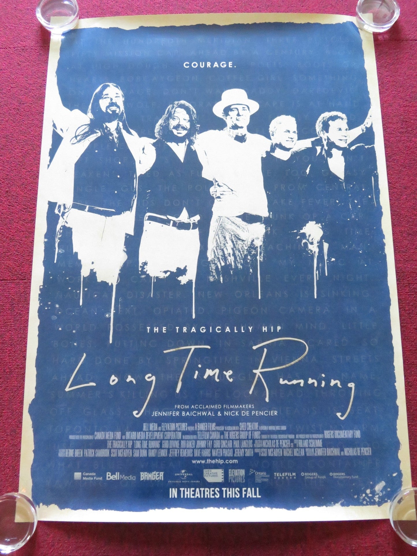 LONG TIME RUNNING US ONE SHEET ROLLED POSTER THE TRAGICALLY HIP 2017 Rendezvous Cinema Movie posters