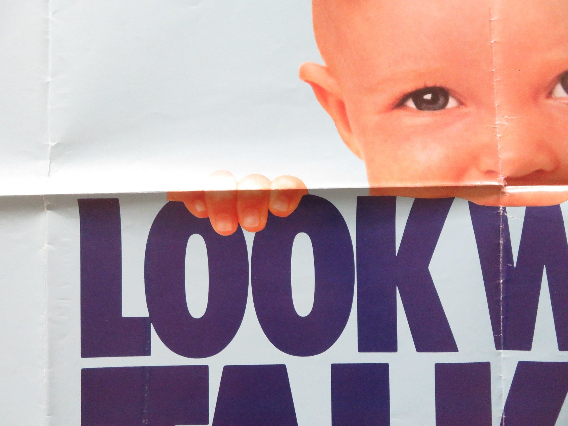 LOOK WHO'S TALKING UK QUAD POSTER FOLDED JOHN TRAVOLTA KIRSTIE ALLEY 1989 Rendezvous Cinema Movie posters