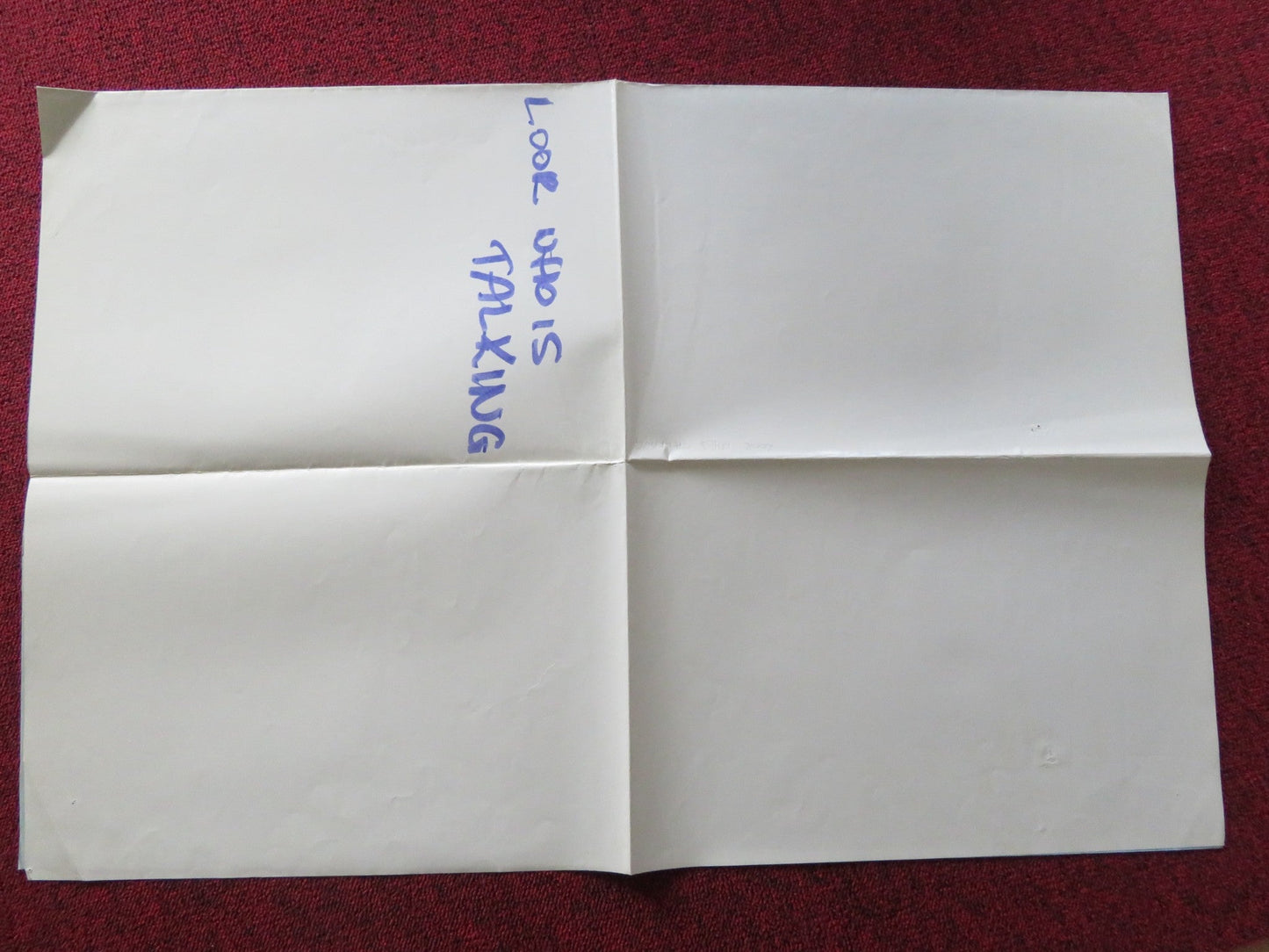 LOOK WHO'S TALKING UK QUAD POSTER FOLDED JOHN TRAVOLTA KIRSTIE ALLEY 1989 Rendezvous Cinema Movie posters