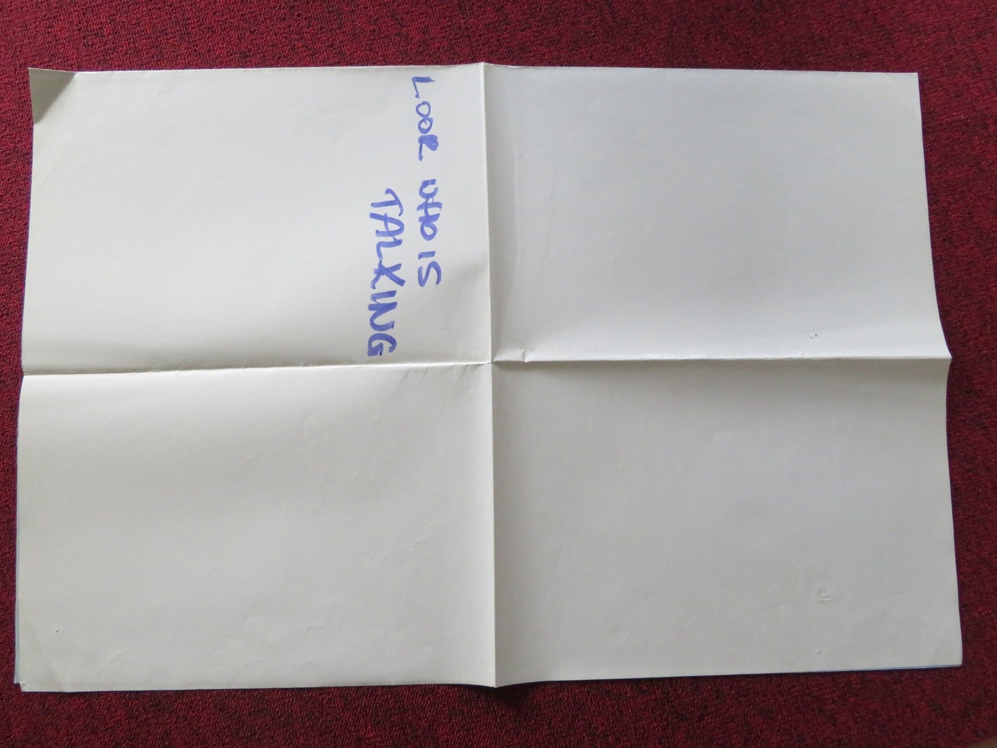 LOOK WHO'S TALKING UK QUAD POSTER FOLDED JOHN TRAVOLTA KIRSTIE ALLEY 1989 Rendezvous Cinema Movie posters