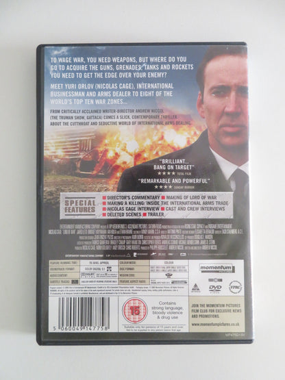 LORD OF WAR - LIMITED EDITION (DVD) NICOLAS CAGE JARED LETO 2005 REGION 2 Movie posters