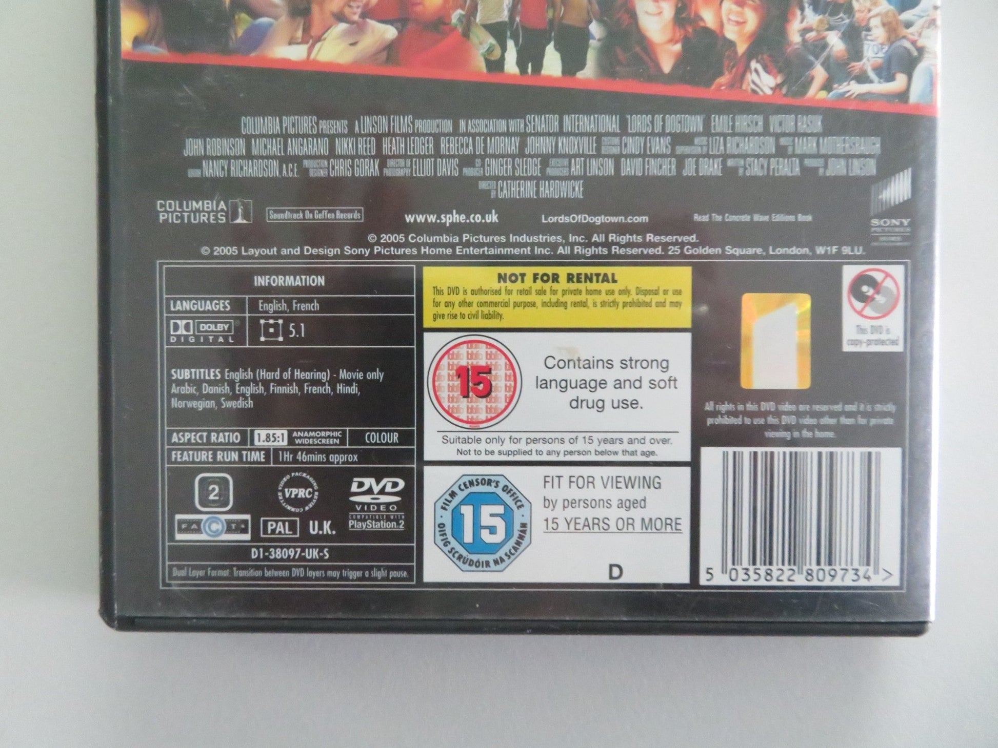 LORDS OF DOGTOWN (DVD) HEATH LEDGER EMILE HIRSCH 2005 REGION 2 Movie posters