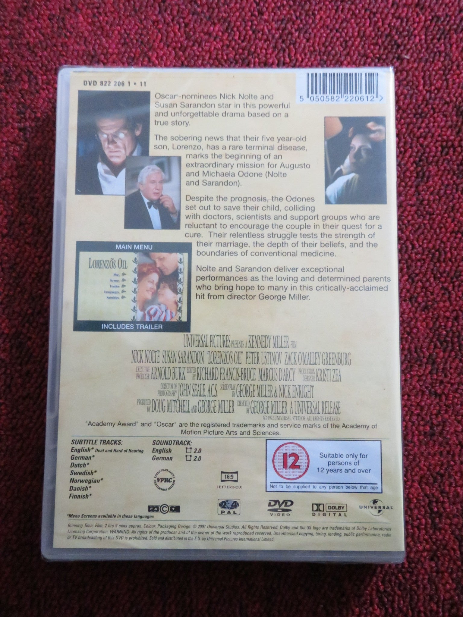 LORENZOS OIL (DVD) NICK NOLTE SUSAN SARANDON 1992 REGION 2, 4 Rendezvous Cinema Movie posters