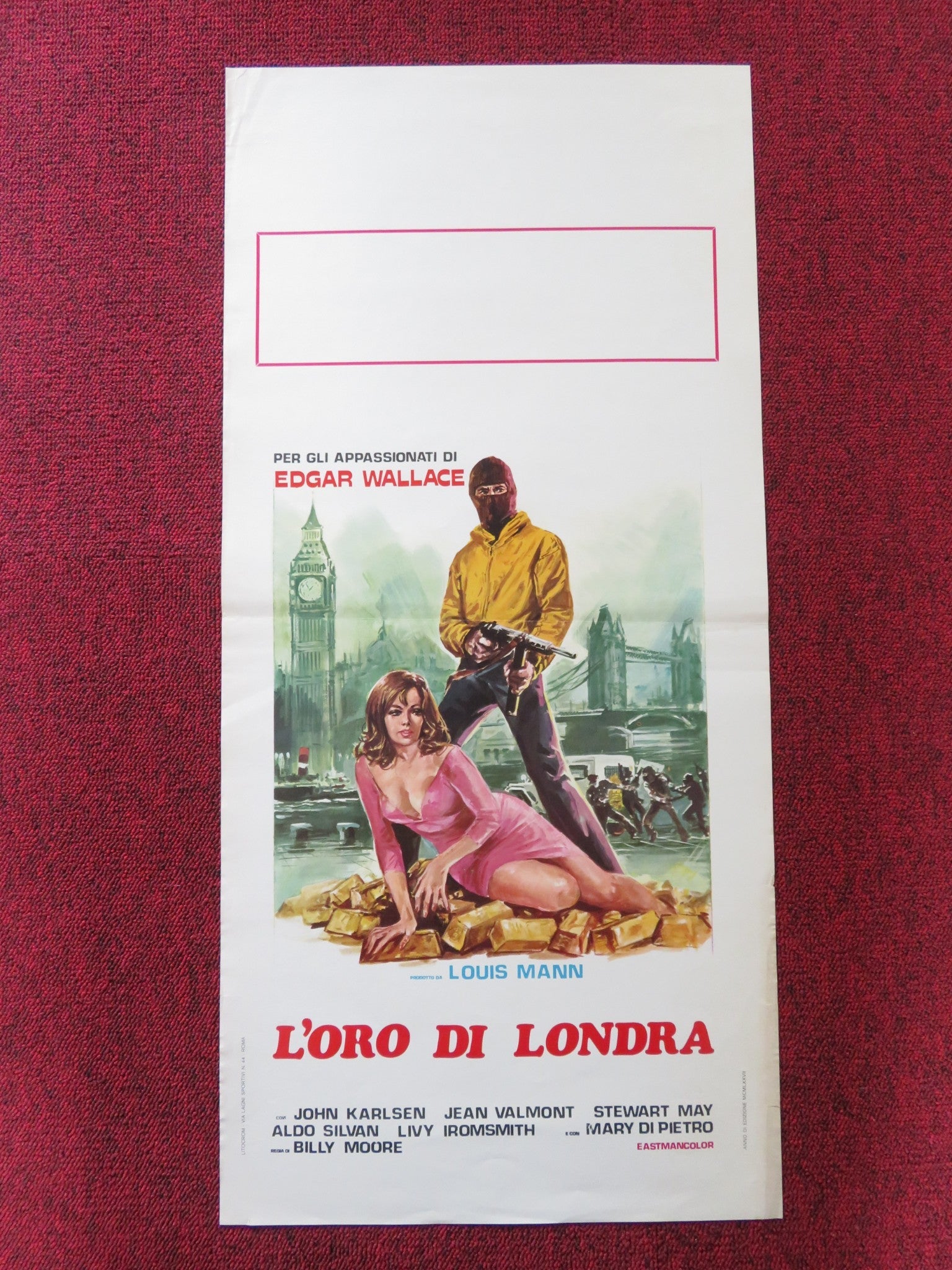 L'ORO DI LONDRA ITALIAN LOCANDINA POSTER JOHN KARLSEN JEAN VALMONT 1968 Rendezvous Cinema Movie posters