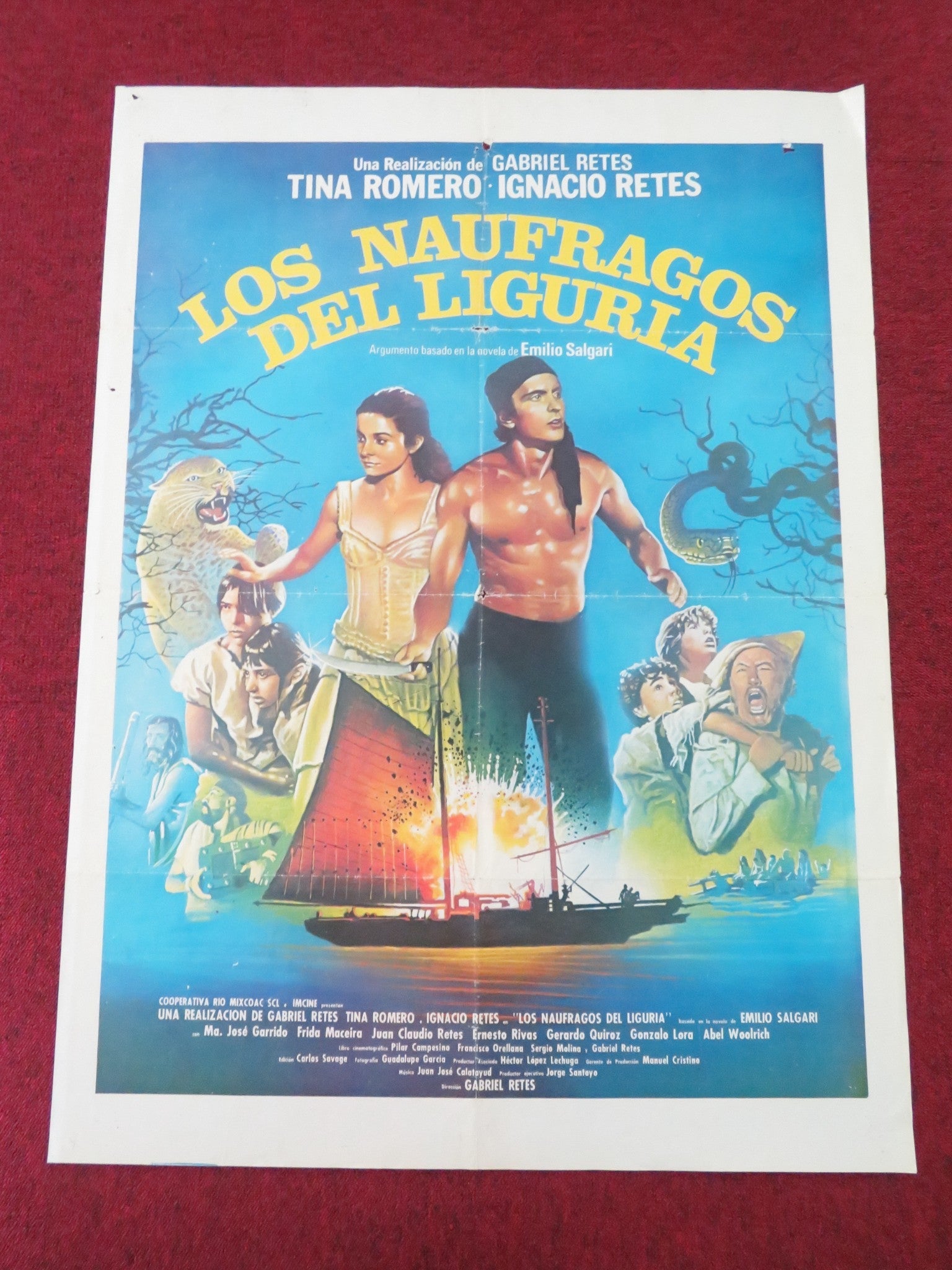 LOS NAUFRAGOS DEL LIGURIA MEXICAN POSTER ROLLED TINA ROMERO IGNACIO RETES 1985 Movie posters