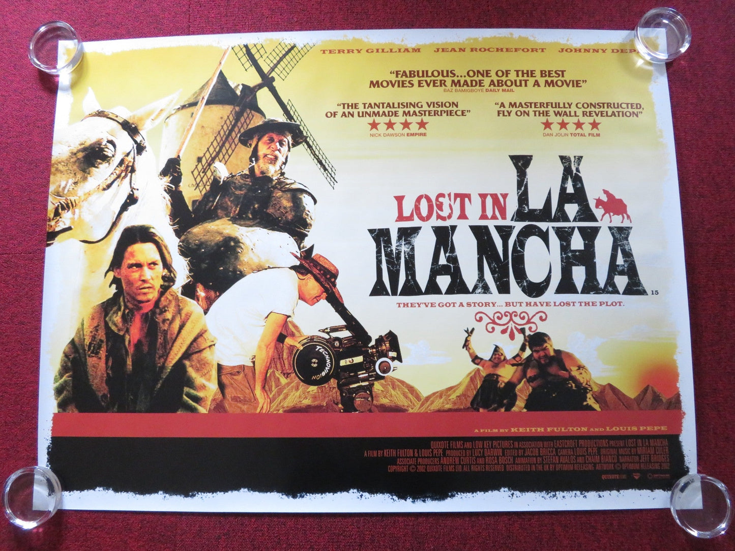 LOST IN LA MANCHA UK QUAD ROLLED POSTER TERRY GILLLIAM JOHNNY DEPP 2002 Rendezvous Cinema Movie posters