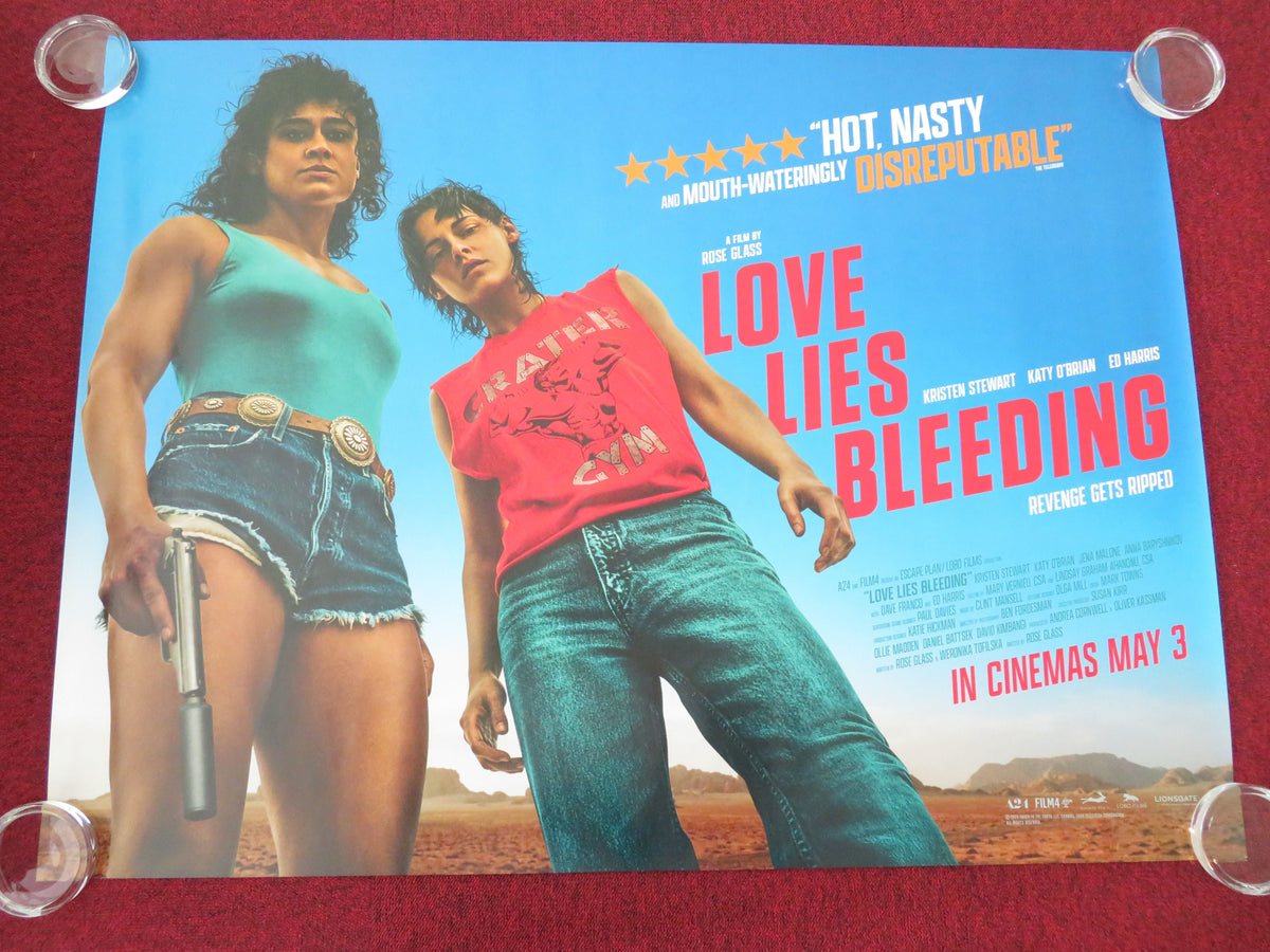 Love Lies Bleeding - B UK Quad Rolled Poster Kristen Stewart Dave Franco 2024 Movie posters