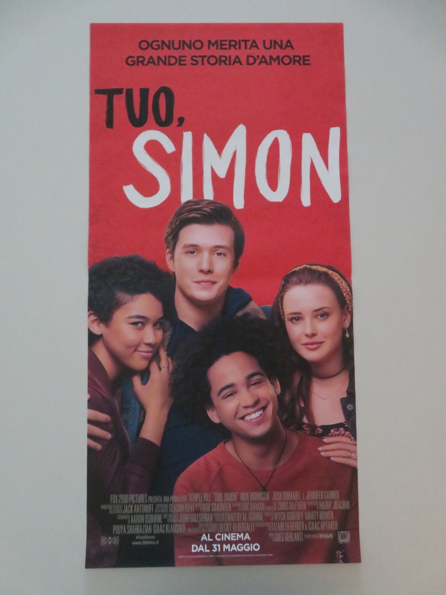 LOVE, SIMON ITALIAN LOCANDINA POSTER NICK ROBINSON JENNIFER GARNER 2018 Movie posters