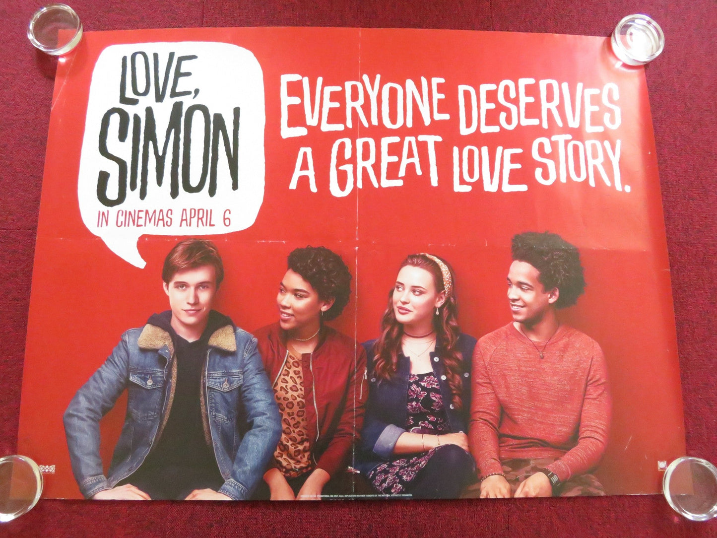LOVE, SIMON UK QUAD ROLLED POSTER NICK ROBINSON JENNIFER GARNER 2018 Rendezvous Cinema Movie posters