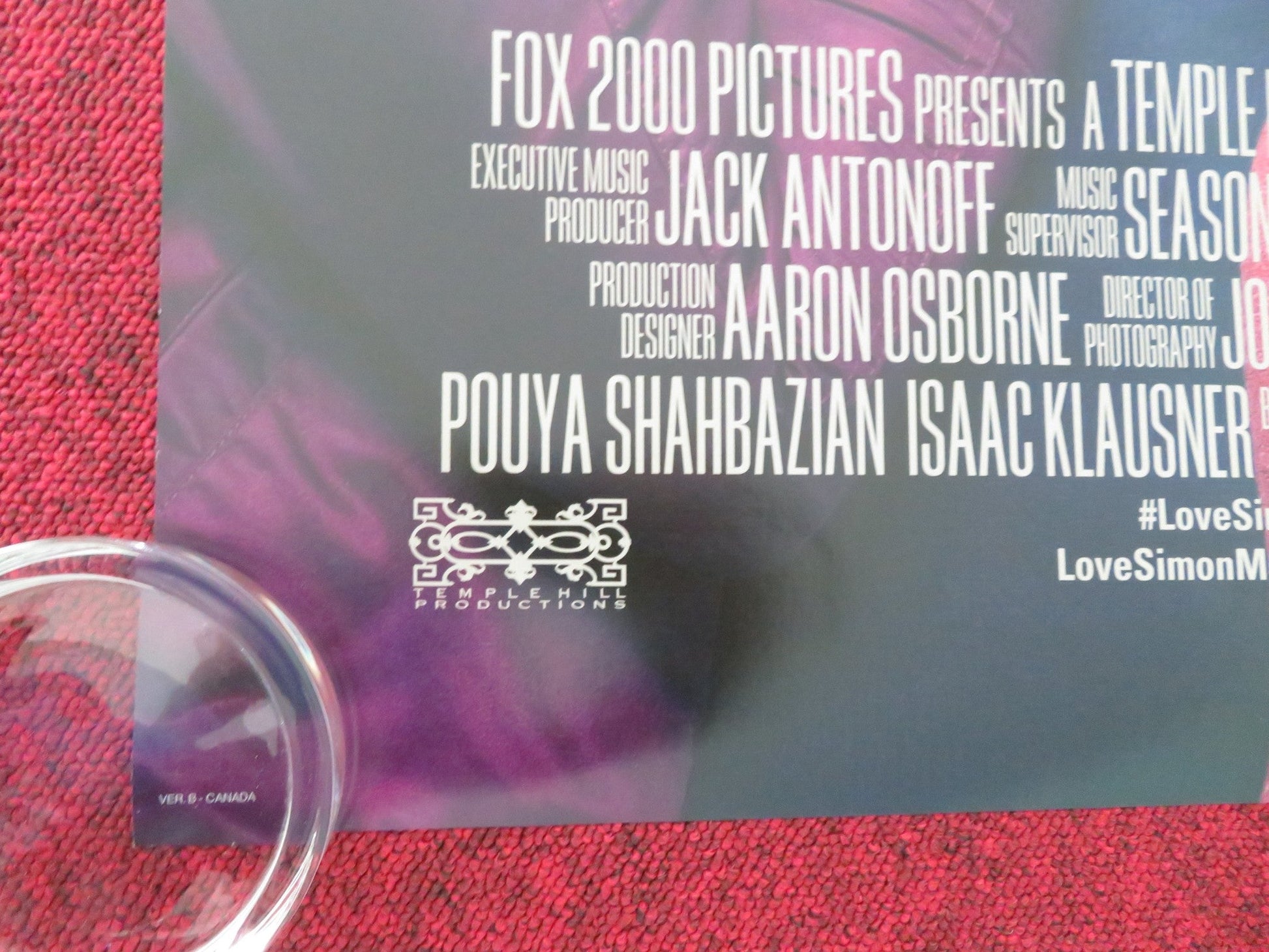 LOVE, SIMON - VERSION B US ONE SHEET ROLLED POSTER NICK ROBINSON GARNER 2018 Movie posters