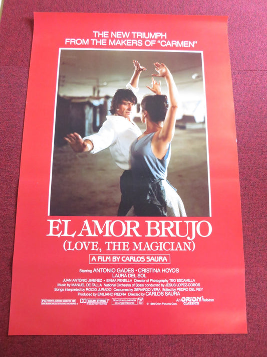 LOVE, THE MAGICIAN US ONE SHEET ROLLED POSTER ANTONIO GADES CRISTINA HOYOS 1986 Rendezvous Cinema Movie posters