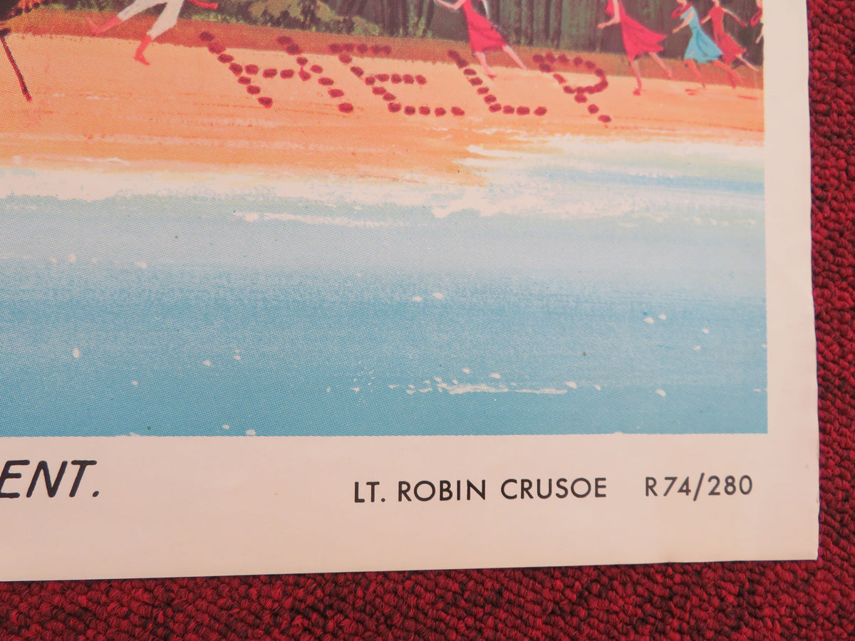 Lt. Robin Crusoe U.S.N. Folded US One Sheet Poster Disney Dick Van Dyke R1974 Movie posters