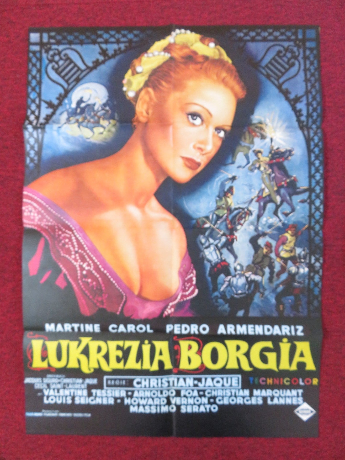 LUCRECE BORGIA GERMAN A1 POSTER FOLDED MARTINE CAROL PEDRO ARMENDARIZ 1953 Rendezvous Cinema Movie posters