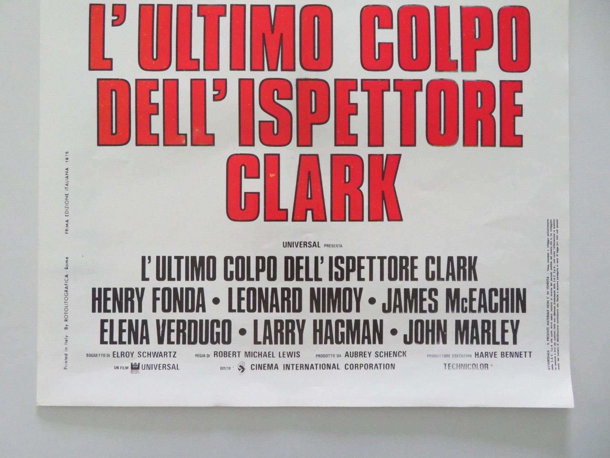 L'ULTIMO COLPO DELL' ISPETTORE CLARK ITALIAN LOCANDINA POSTER HENRY FONDA 1973 Movie posters