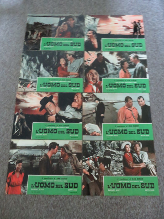 L'UOMO DEL SUD ITALIAN FOTOBUSTA POSTERS LOT OF 8 ZACHARY SCOTT BETTY FIELD 1962 Movie posters