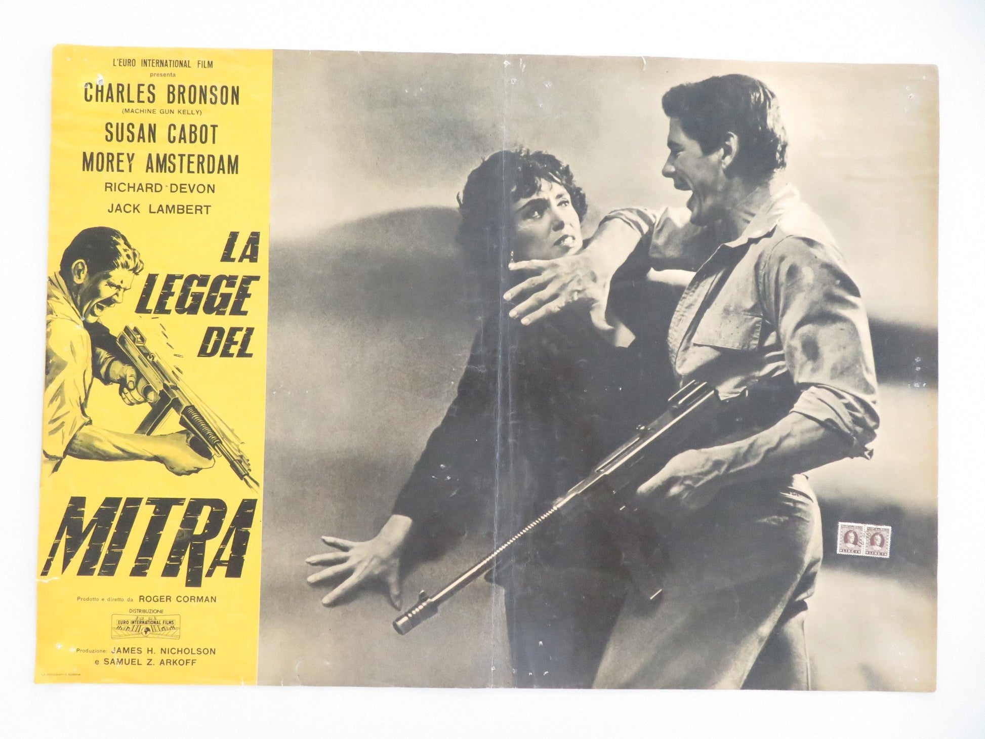 MACHINE - GUN KELLY ITALIAN FOTOBUSTA POSTER CHARLES BRONSON SUSAN CABOT 1958 Movie posters