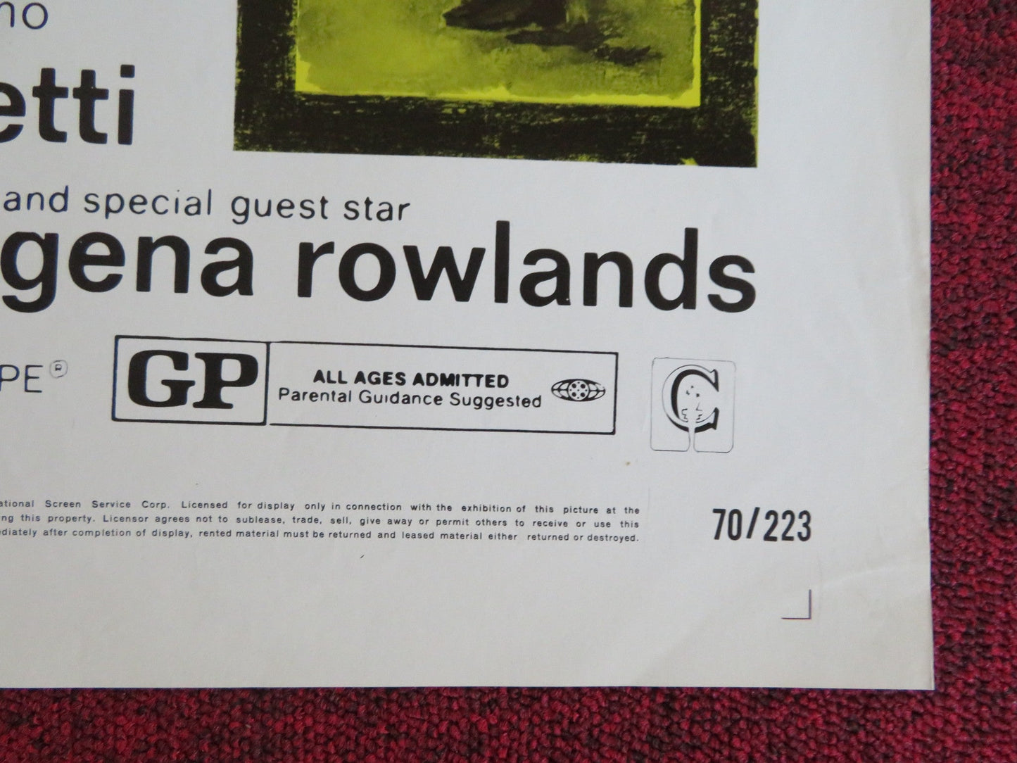 MACHINE GUN MCCAIN FOLDED US ONE SHEET POSTER JOHN CASSAVETES BRITT EKLAND 1970 Rendezvous Cinema Movie posters