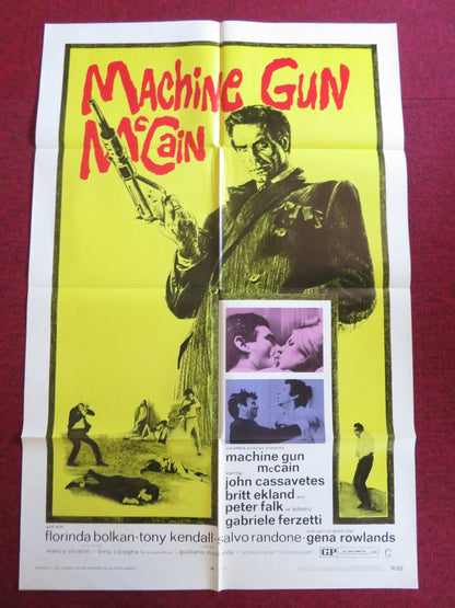 MACHINE GUN MCCAIN FOLDED US ONE SHEET POSTER JOHN CASSAVETES BRITT EKLAND 1970 Rendezvous Cinema Movie posters