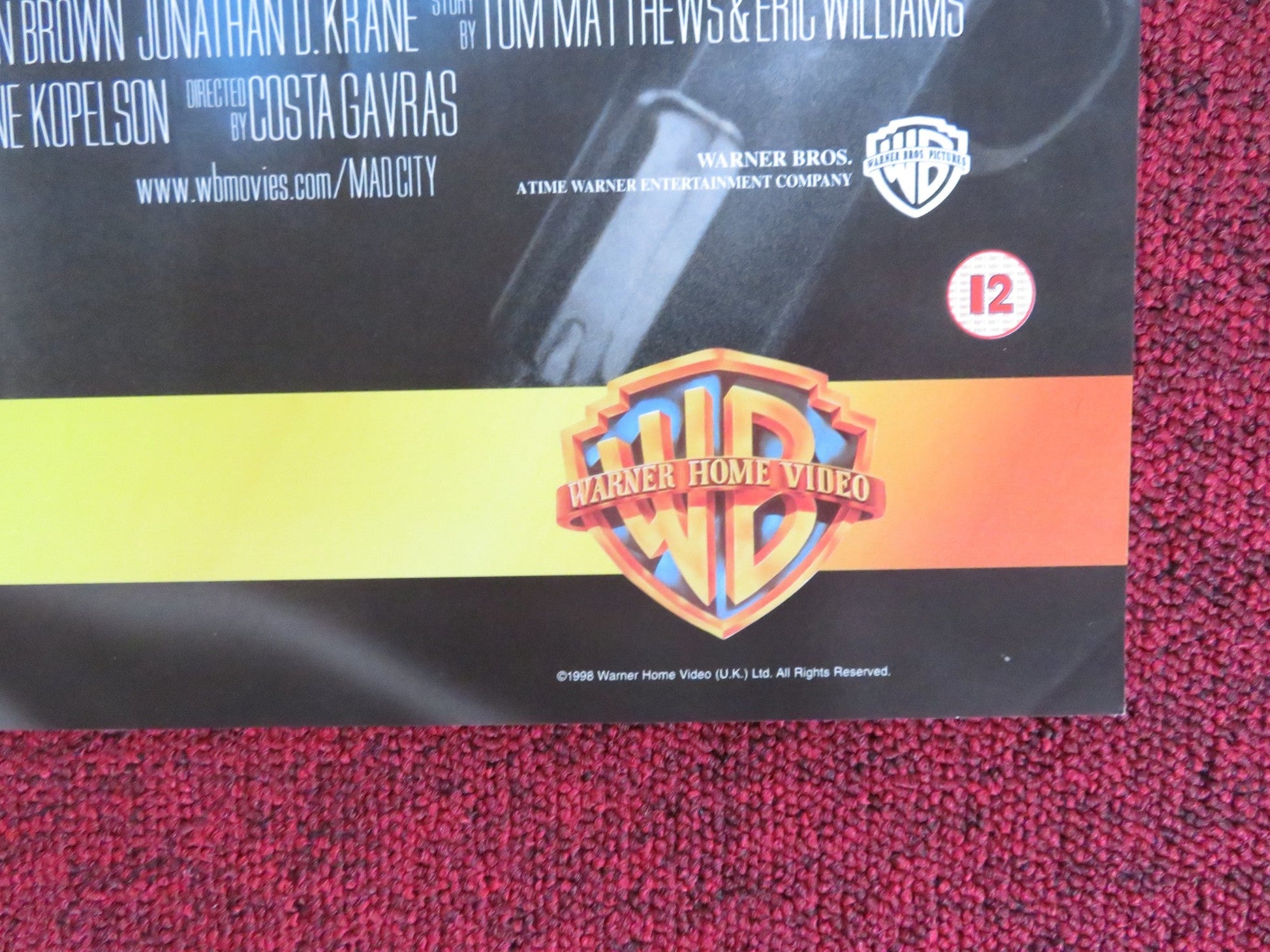 MAD CITY VHS VIDEO POSTER DUSTIN HOFFMAN JOHN TRAVOLTA 1997 Rendezvous Cinema Movie posters