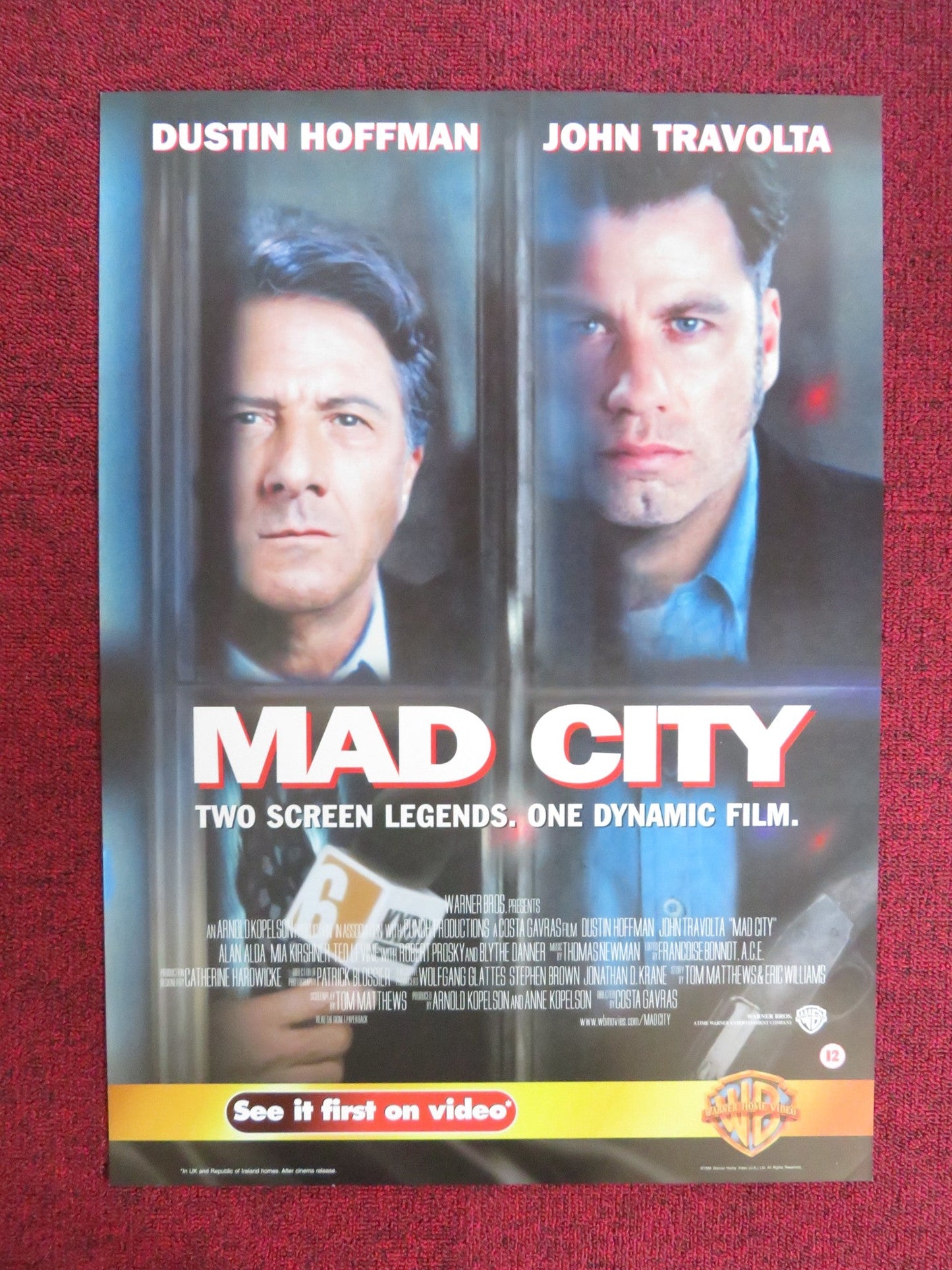 MAD CITY VHS VIDEO POSTER DUSTIN HOFFMAN JOHN TRAVOLTA 1997 Rendezvous Cinema Movie posters