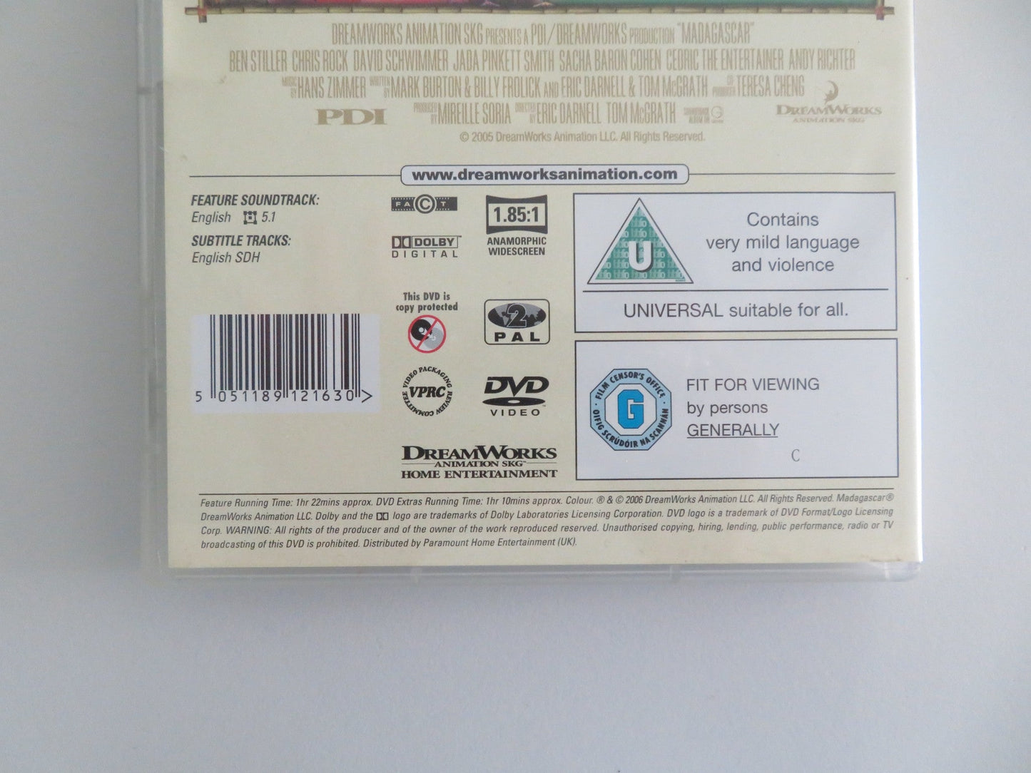 MADAGASCAR (DVD) BEN STILLER CHRIS ROCK 2005 REGION 2 Movie posters