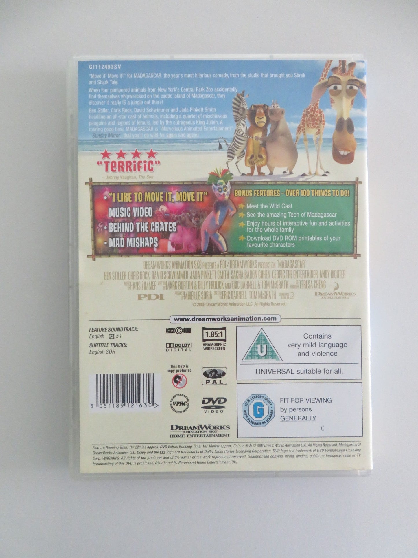 MADAGASCAR (DVD) BEN STILLER CHRIS ROCK 2005 REGION 2 Movie posters
