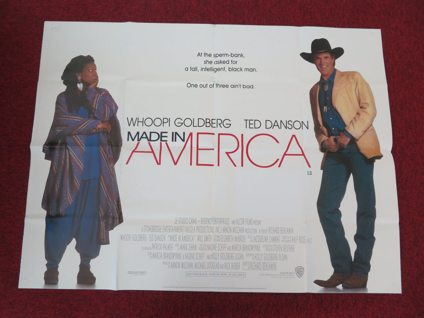 Made in America UK Quad Poster Folded Whoopi Goldberg Ted Danson 1993 Movie posters