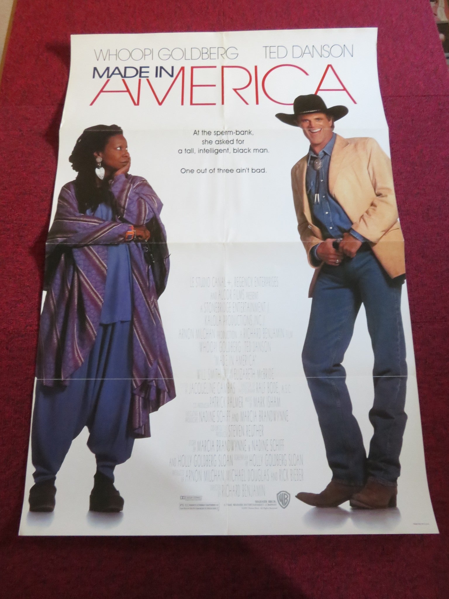 MADE IN AMERICA US ONE SHEET ROLLED POSTER WHOOPI GOLDBERG RED DANSON 1993 Rendezvous Cinema Movie posters