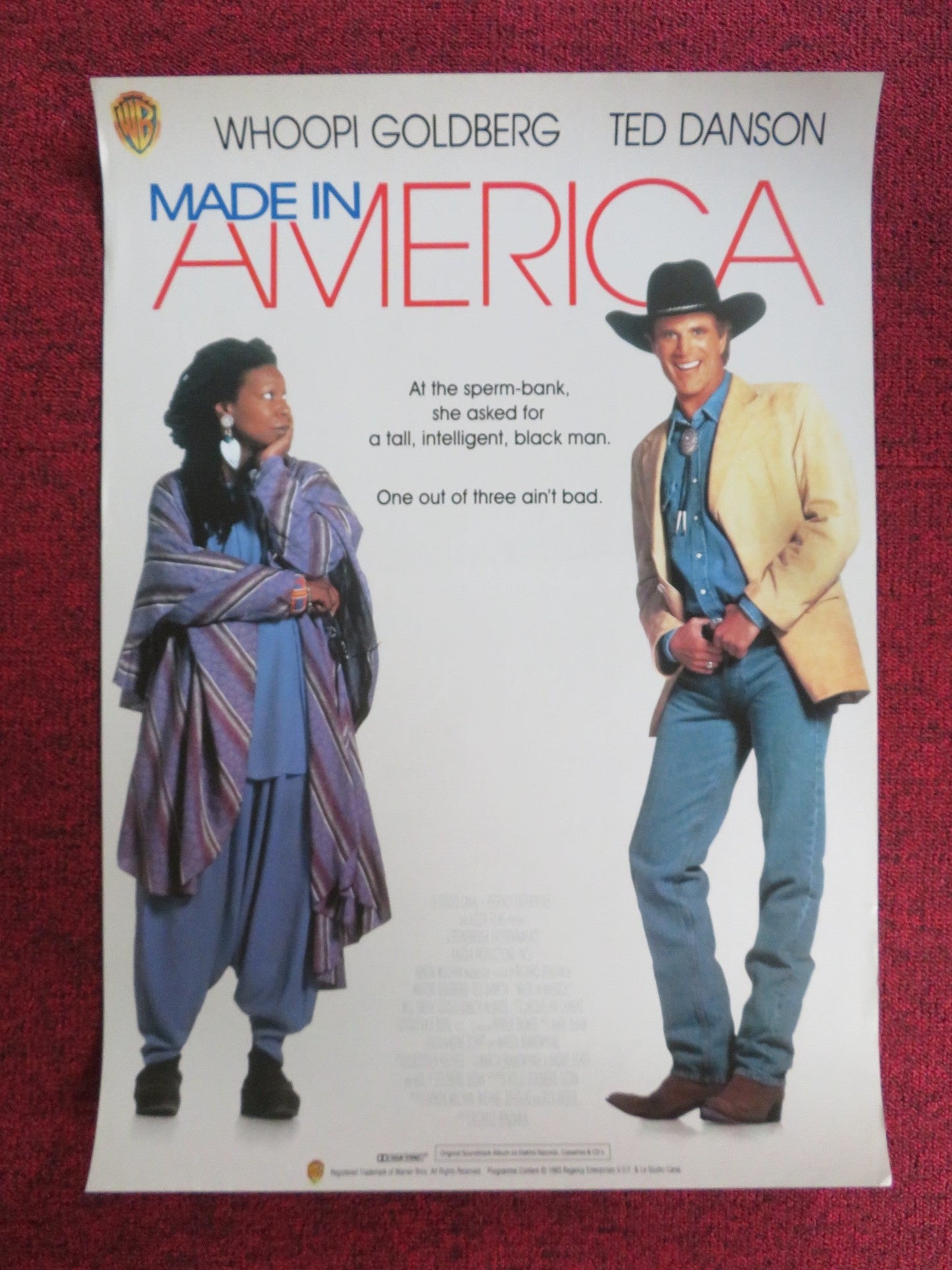 MADE IN AMERICA VHS VIDEO POSTER WHOOPI GOLDBERG TED DANSON 1993 Rendezvous Cinema Movie posters