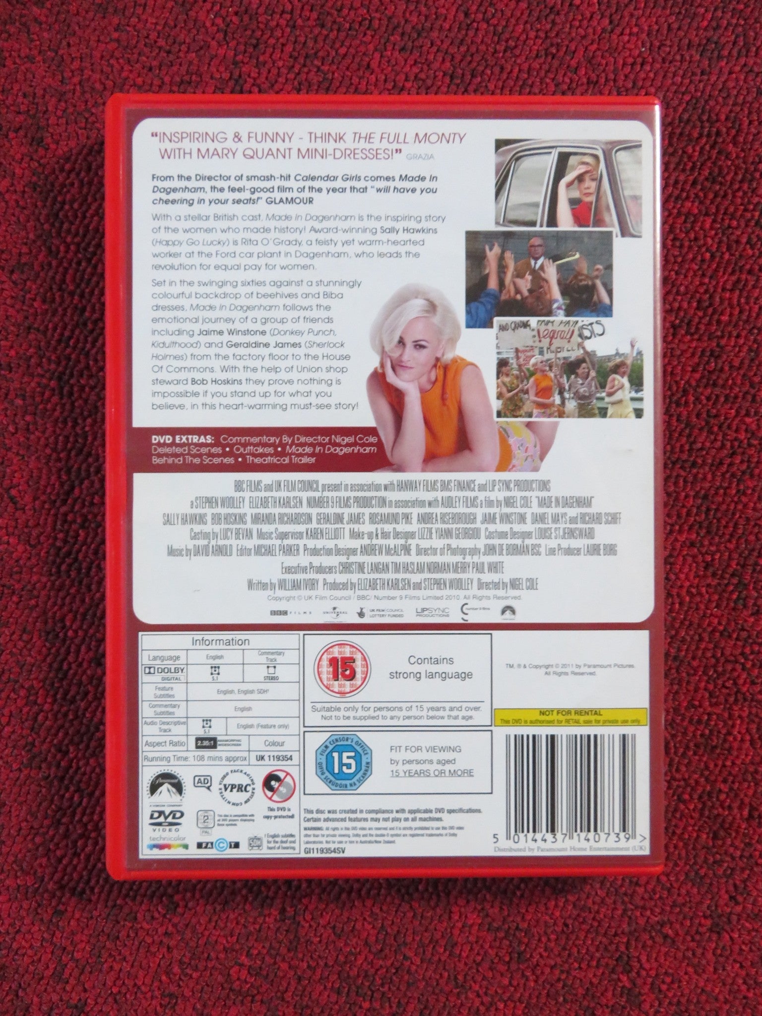 MADE IN DAGENHAM (DVD) SALLY HAWKINS BOB HOSKINS 2010 REGION 2 Rendezvous Cinema Movie posters