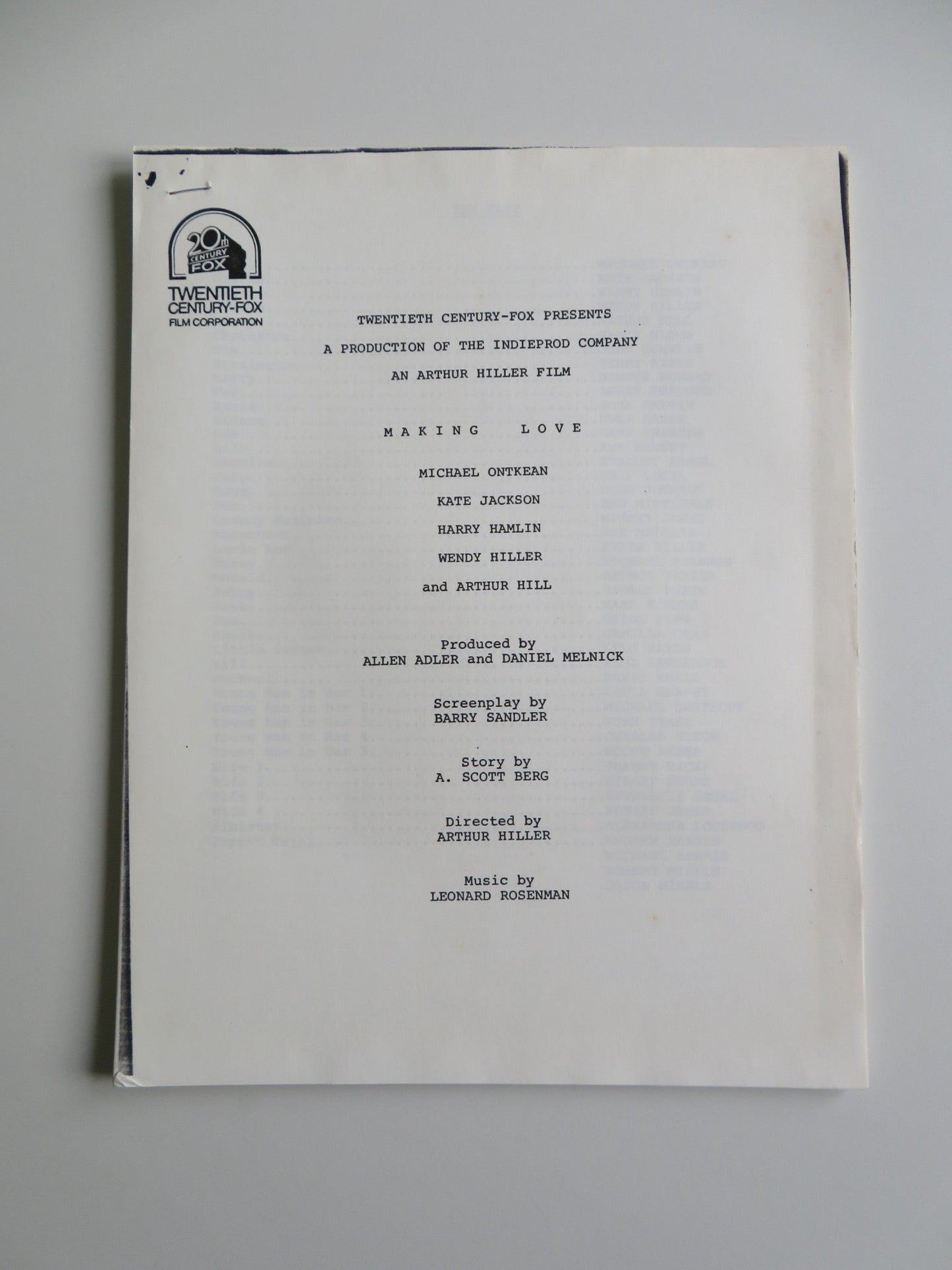 MAKING LOVE PRESS KIT 1982 MICHAEL ONTKEAN KATE JACKSON Movie posters