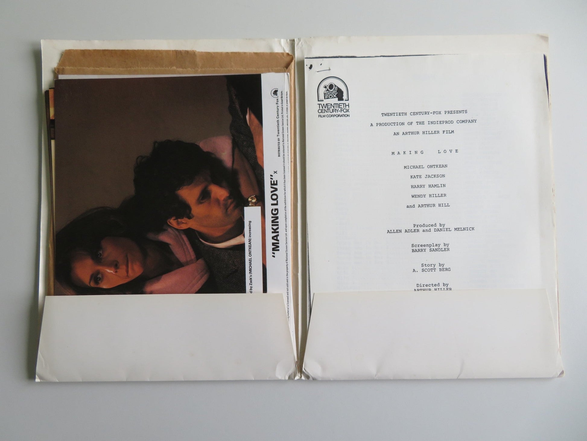 MAKING LOVE PRESS KIT 1982 MICHAEL ONTKEAN KATE JACKSON Movie posters