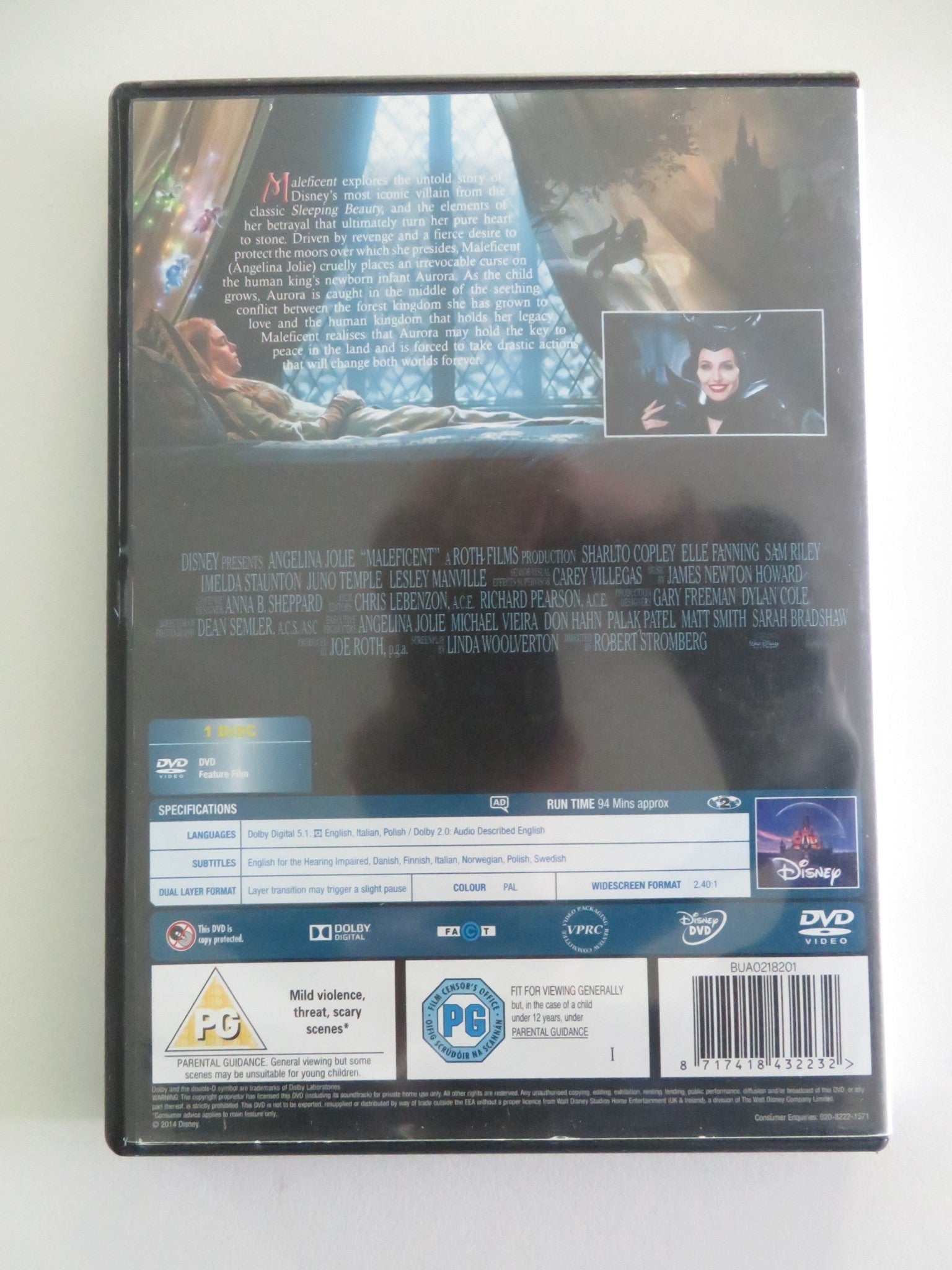 Maleficent (DVD) Disney Angelina Jolie Elle Fanning 2014 Region 2 Movie posters